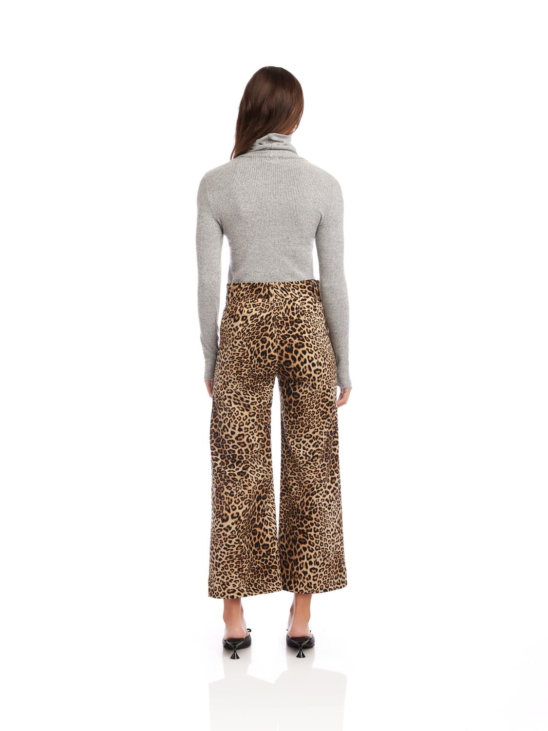 Fifteen Twenty Rylee Cropped Pants in leopard print - women's jeans - alternate view