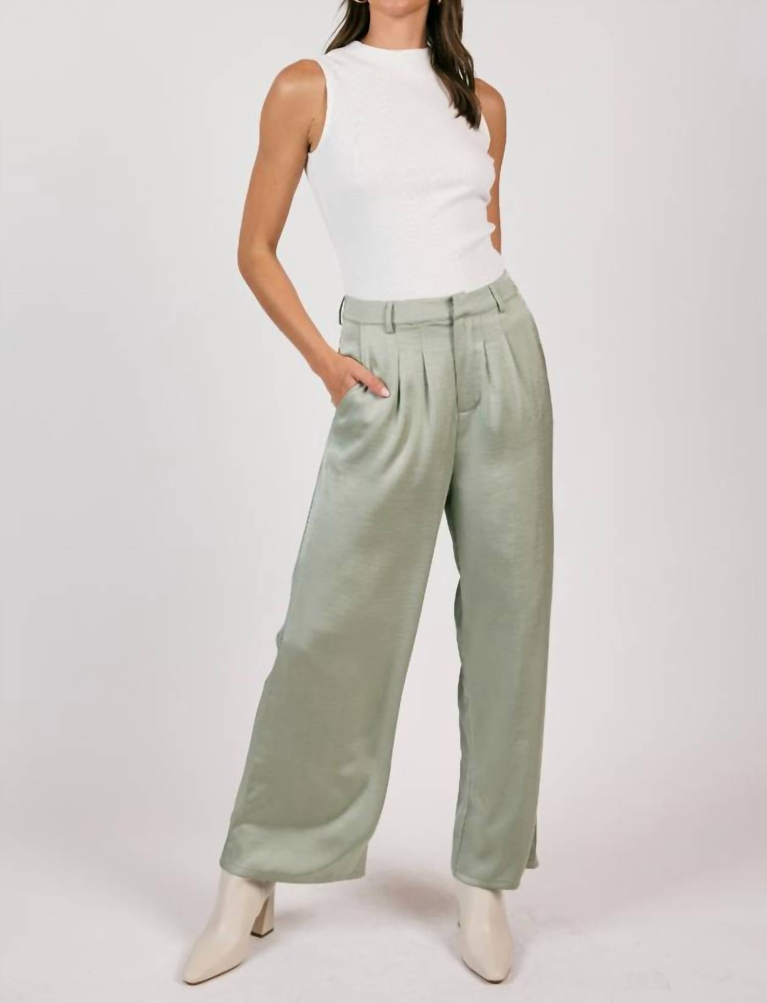 Sage The Label - Satin Wide Leg Pant
