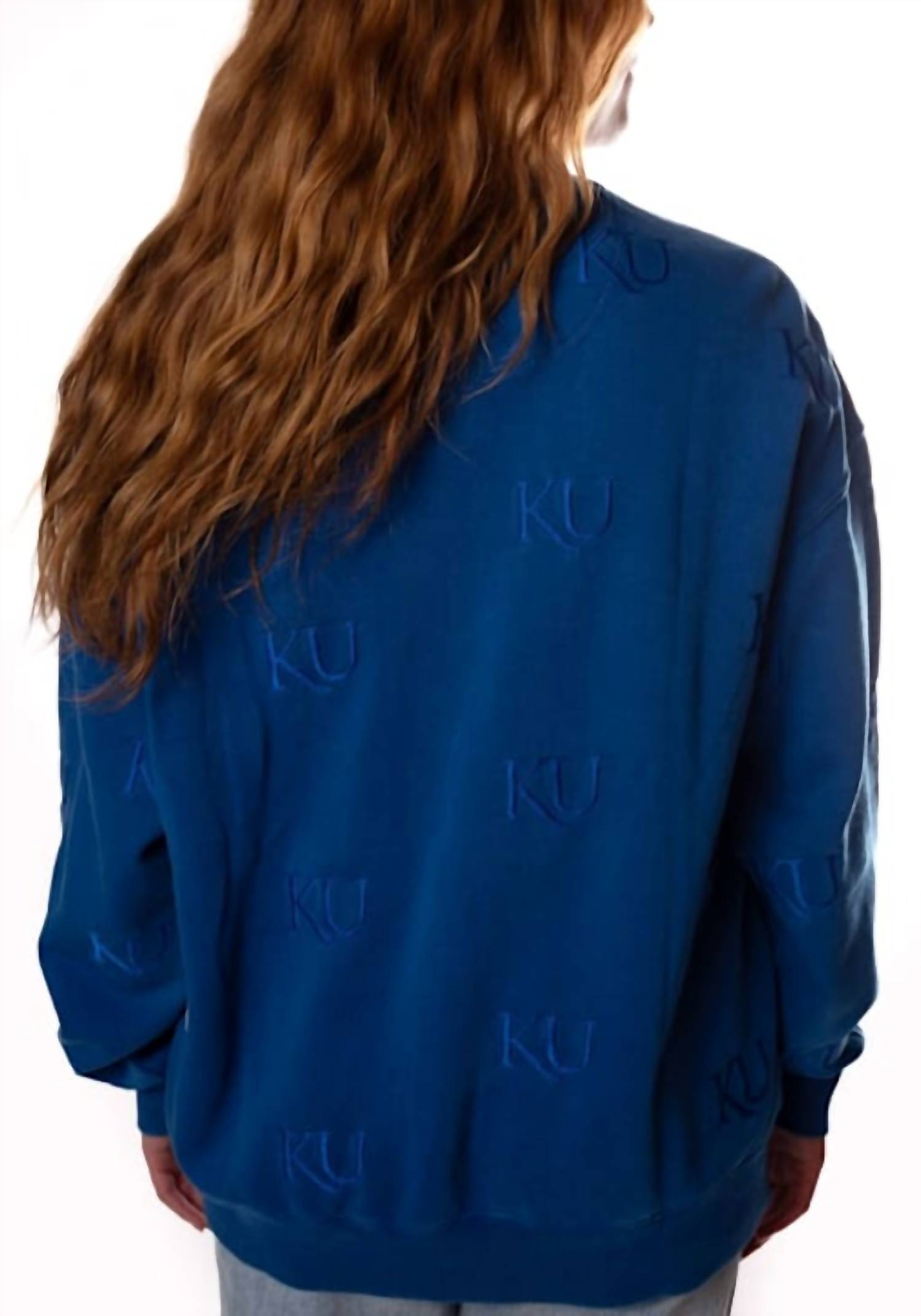 Gameday Social - Kansas Jayhawks Embroidered Crewneck Sweater