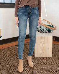 Grace And Lace - Non-distressed Designer Denim Button Fly Jeans