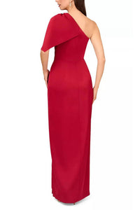 Aidan Mattox - Asymmetric Draped One-shoulder Gown Dress
