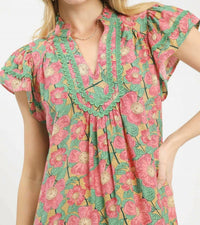 Umgee - Abstract Print Tiered Mini Dress