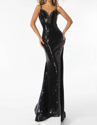 Ava Presley - Iridescent Sequin Gown With Slit