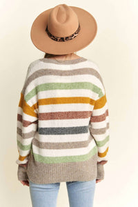 Madelyn - Stripe Sweater Top - Plus