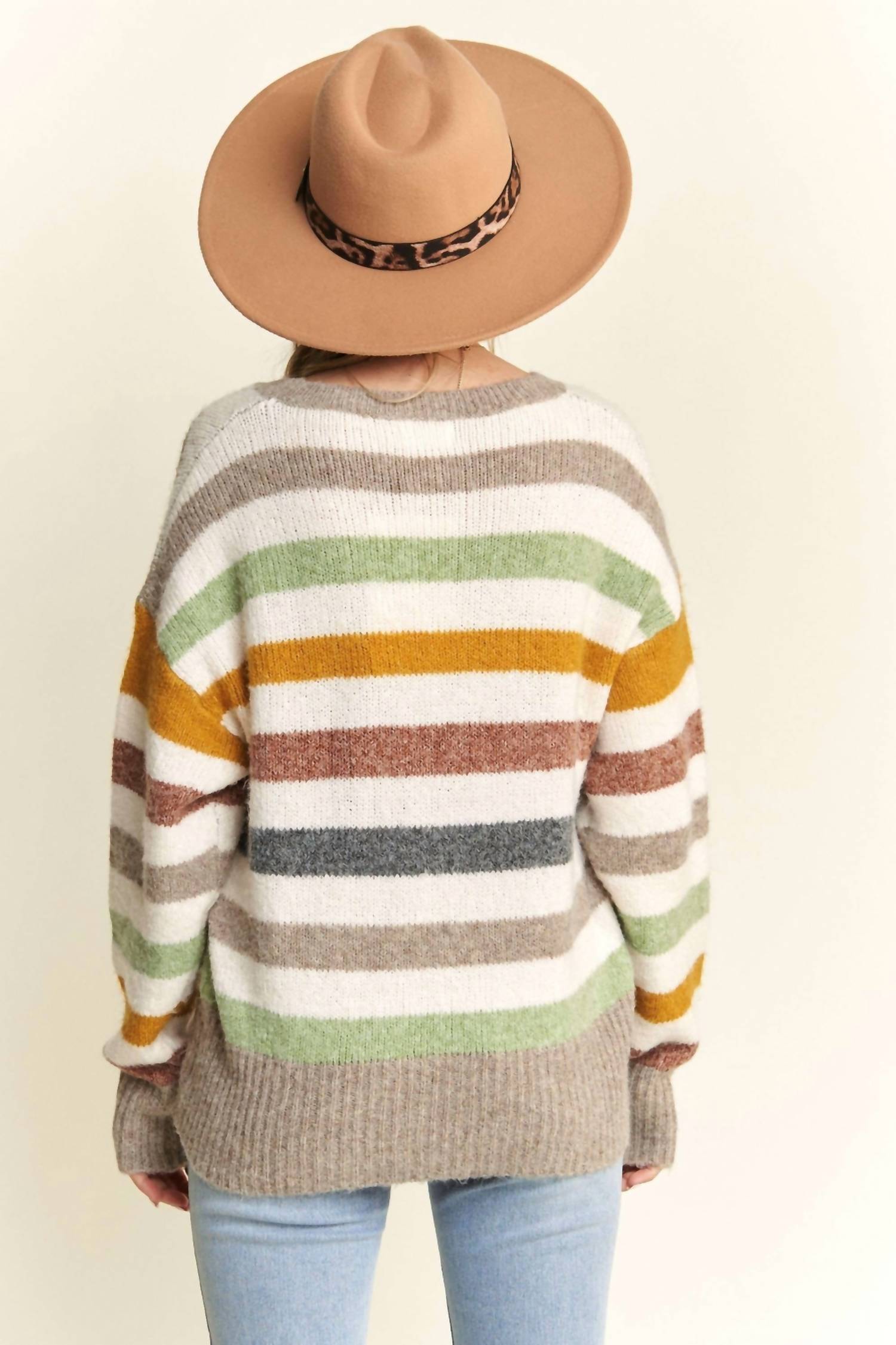 Madelyn - Stripe Sweater Top - Plus