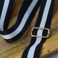 Lauren Lane - Preppy Stripe Adjustable Crossbody Bag Purse Guitar Strap