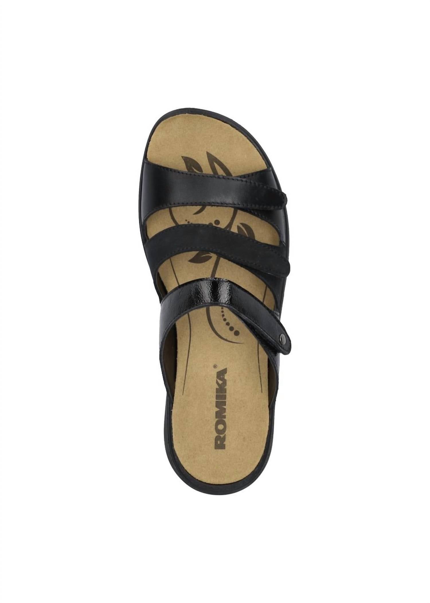 Romika USA Women's Ibiza 10 Leather Slip-on Sandals in black - women's sandal - view 7