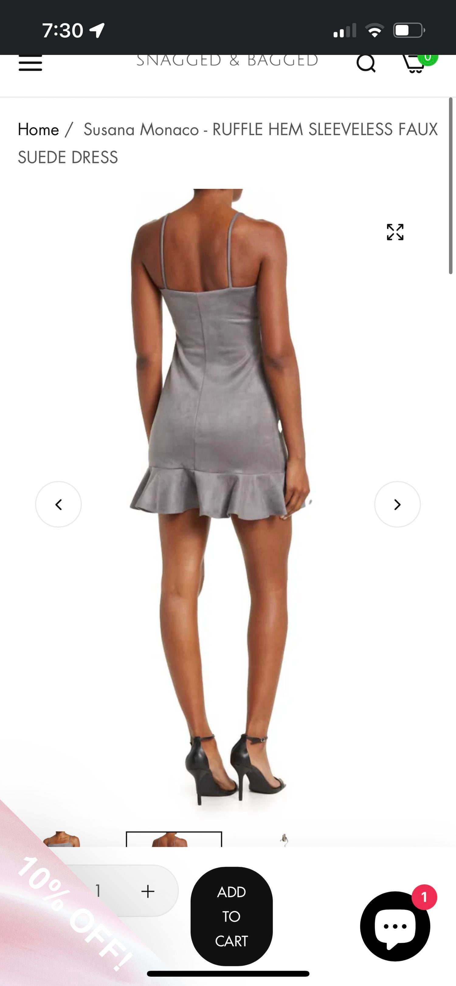 Susana Monaco - String ruffle faux suede mini dress