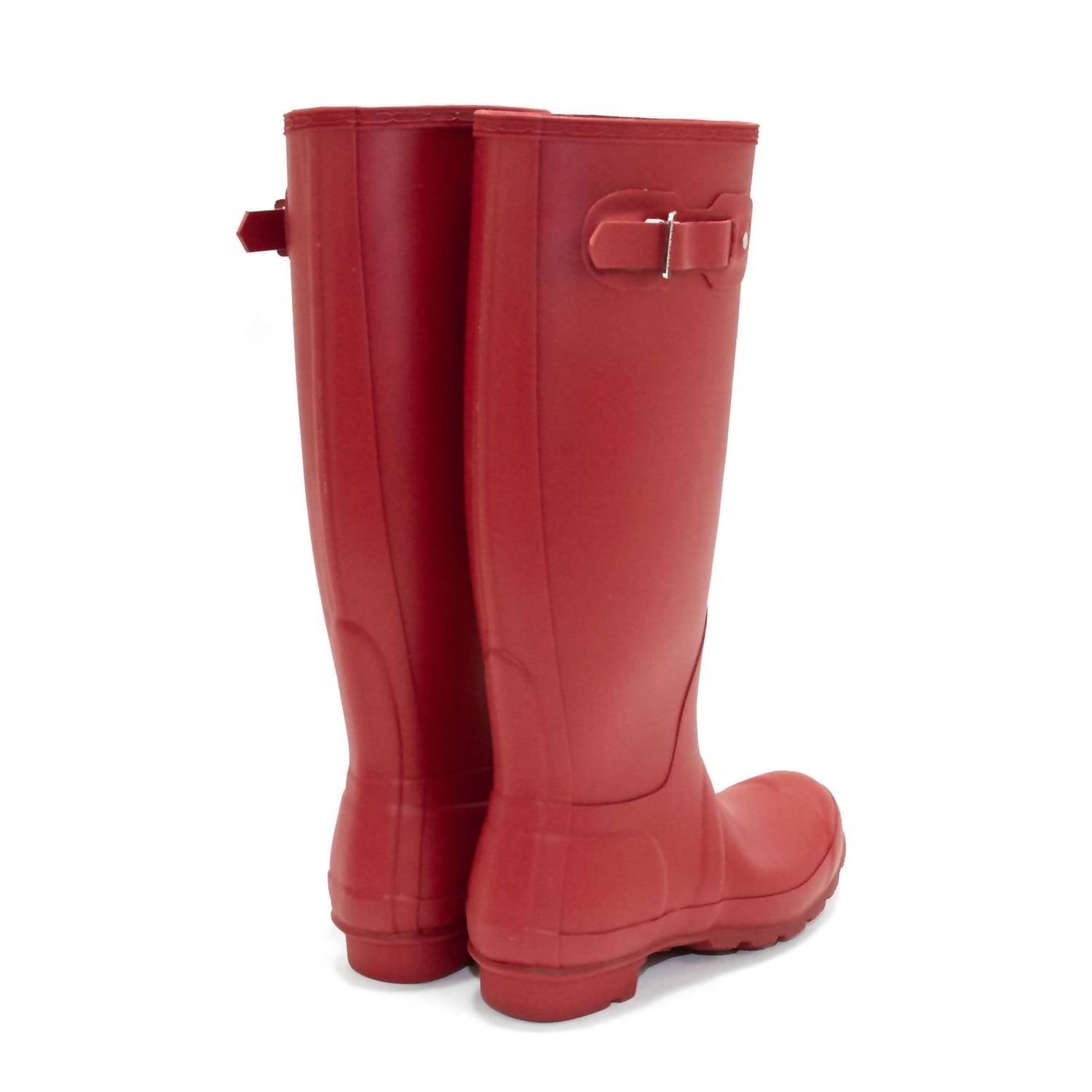 HUNTER Women's Original Tall Rain Boot in military red - women's shoe - alternate view