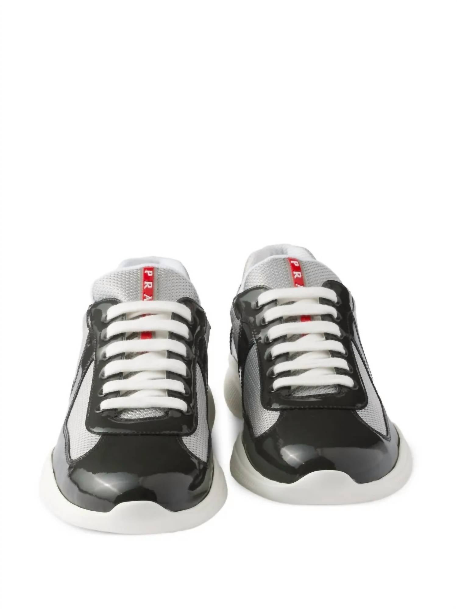 Prada - Men's Y2k Mesh Nylon America Cup Patent Leather Low Profile Sneakers