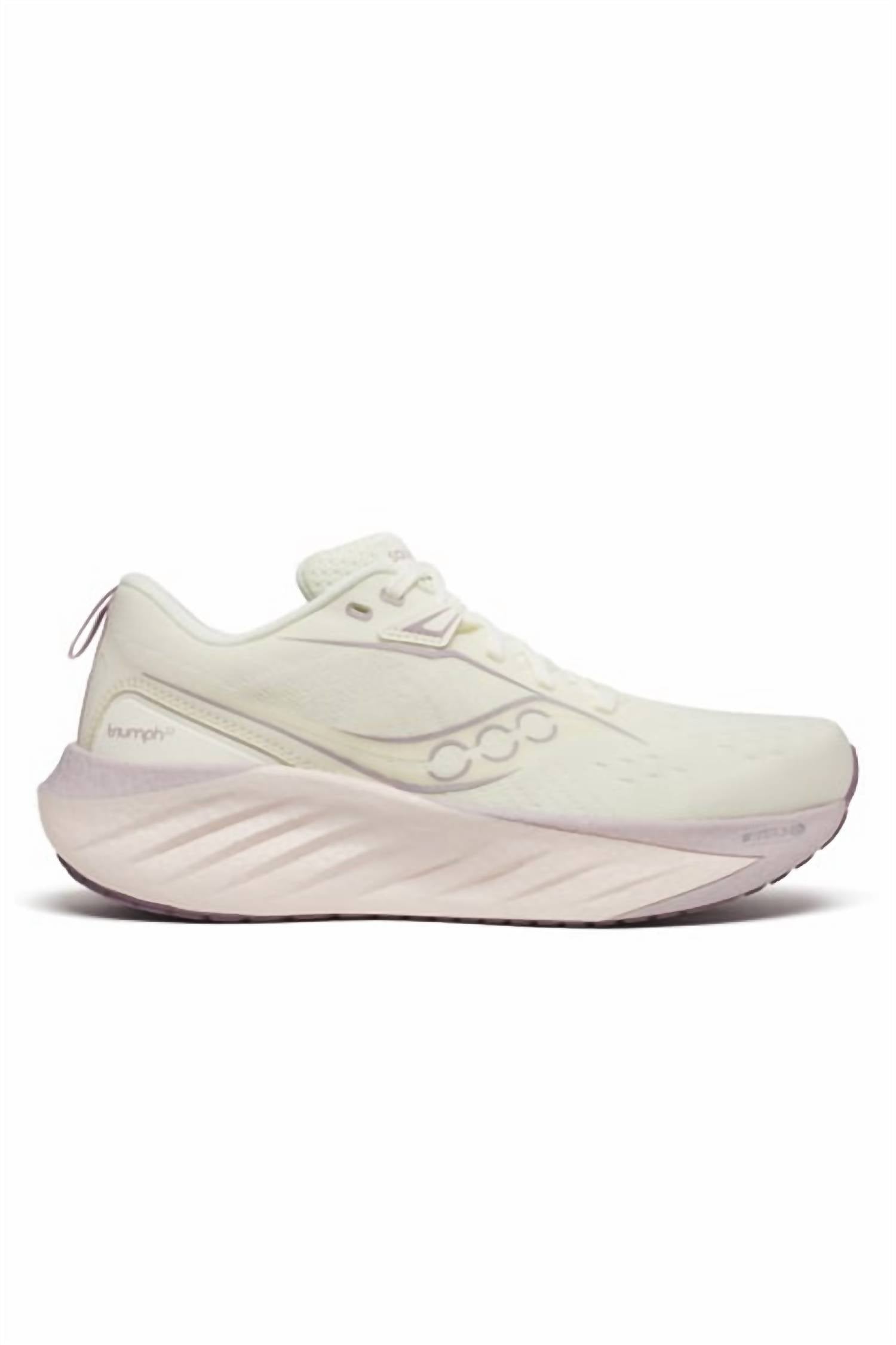 SAUCONY Women's Triumph 22 Running Shoe in vanilla - women's shoe - detail view