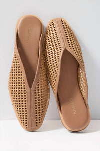 Kaanas - Lagash V-cut Basketweave Mule Flats