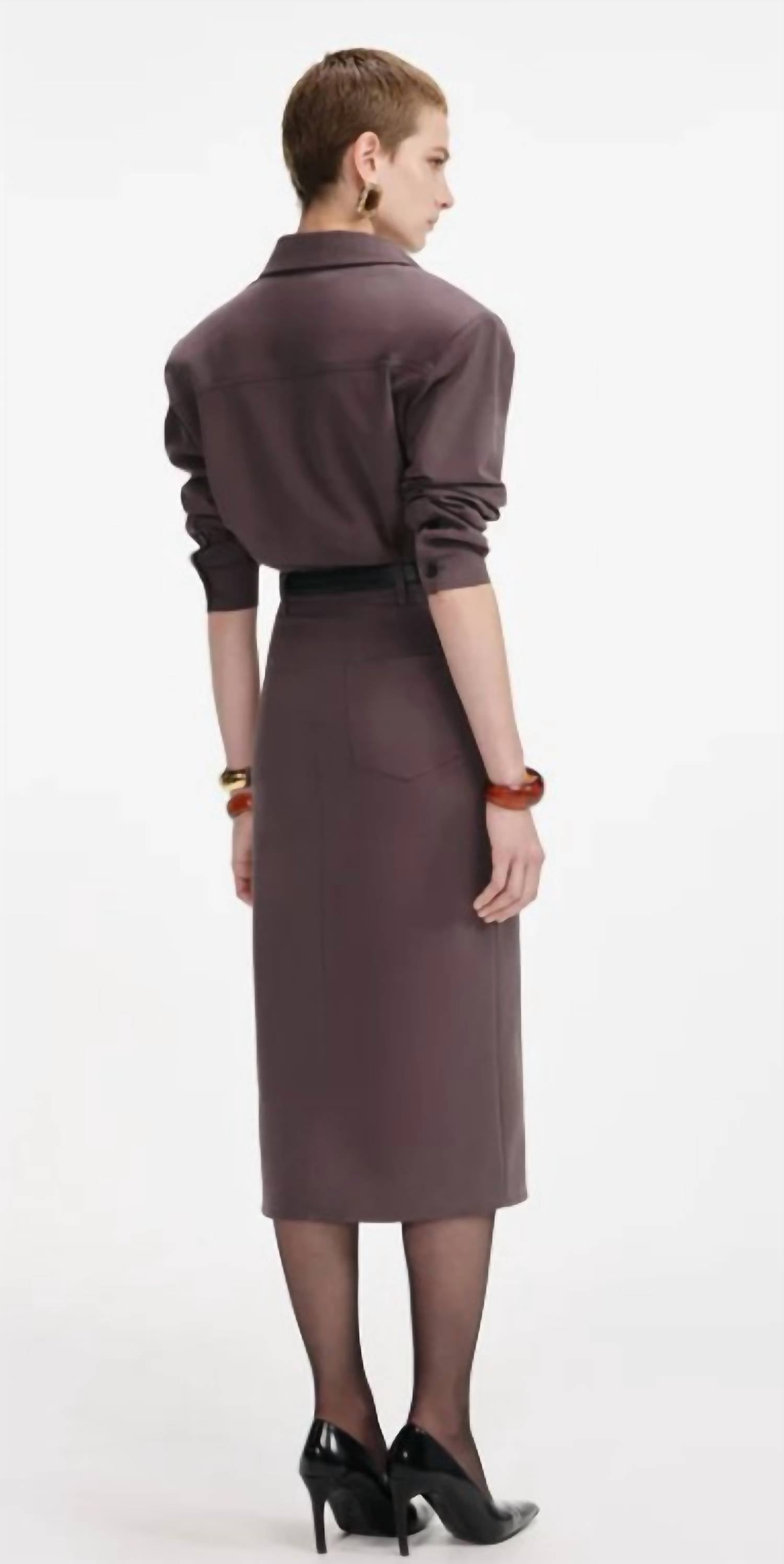 Self-Portrait - Cotton Belted Midi Dress