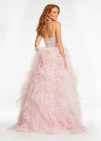 ASHLEYlauren Strapless Tulle Ball Gown in blush - women's dress - alternate view