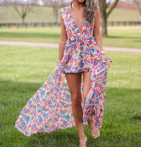 Meet Me in Santorini Floral Cosmo Dress in santorini floral cosmo dress in multi - women's dress
