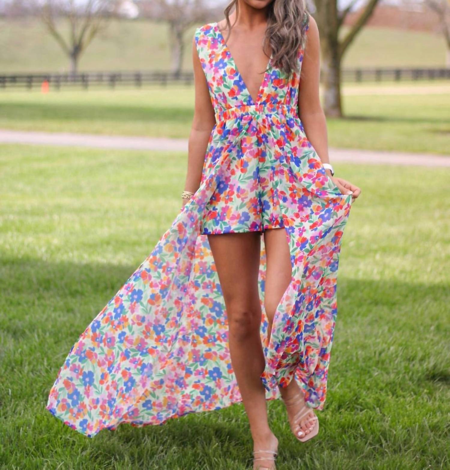 Meet Me in Santorini Floral Cosmo Dress in santorini floral cosmo dress in multi - women's dress