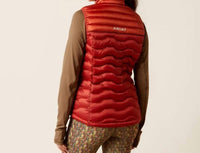 ARIAT Ideal Down Vest in iridescent red - women's jacket - detail view