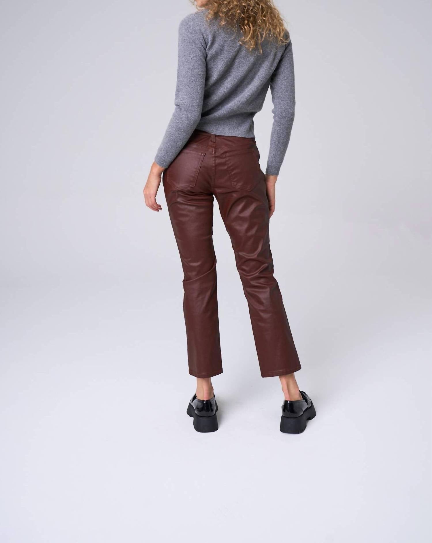 sneak peek Slim Straight Coated Jeans in berry - women's jeans - view 4