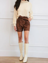 Zenana - Dickinson Faux Leather Shorts