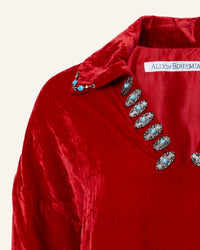 Alix Of Bohemia - Dylan Ruby Velvet Tunic Top