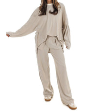 Things Between - Well Defined Stripe Fleece Oversized Top
