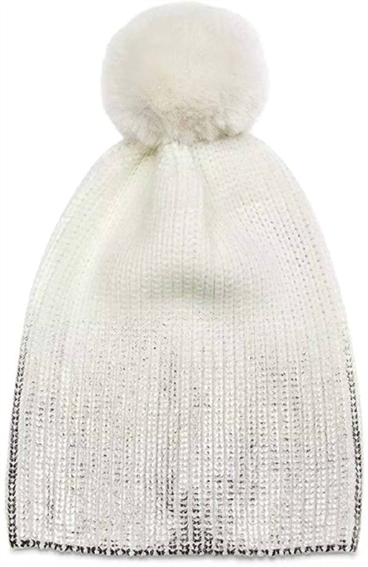 Metallic Pom Pom Knit Hat Beanie