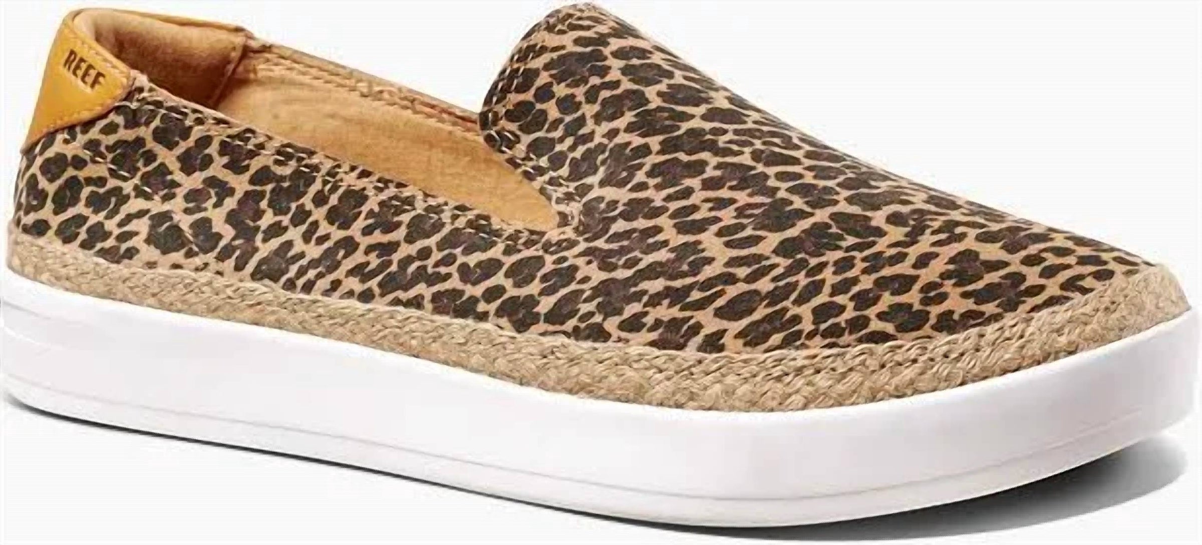 REEF Women's Cushion sunrise slip ons in leopard - women's sneaker