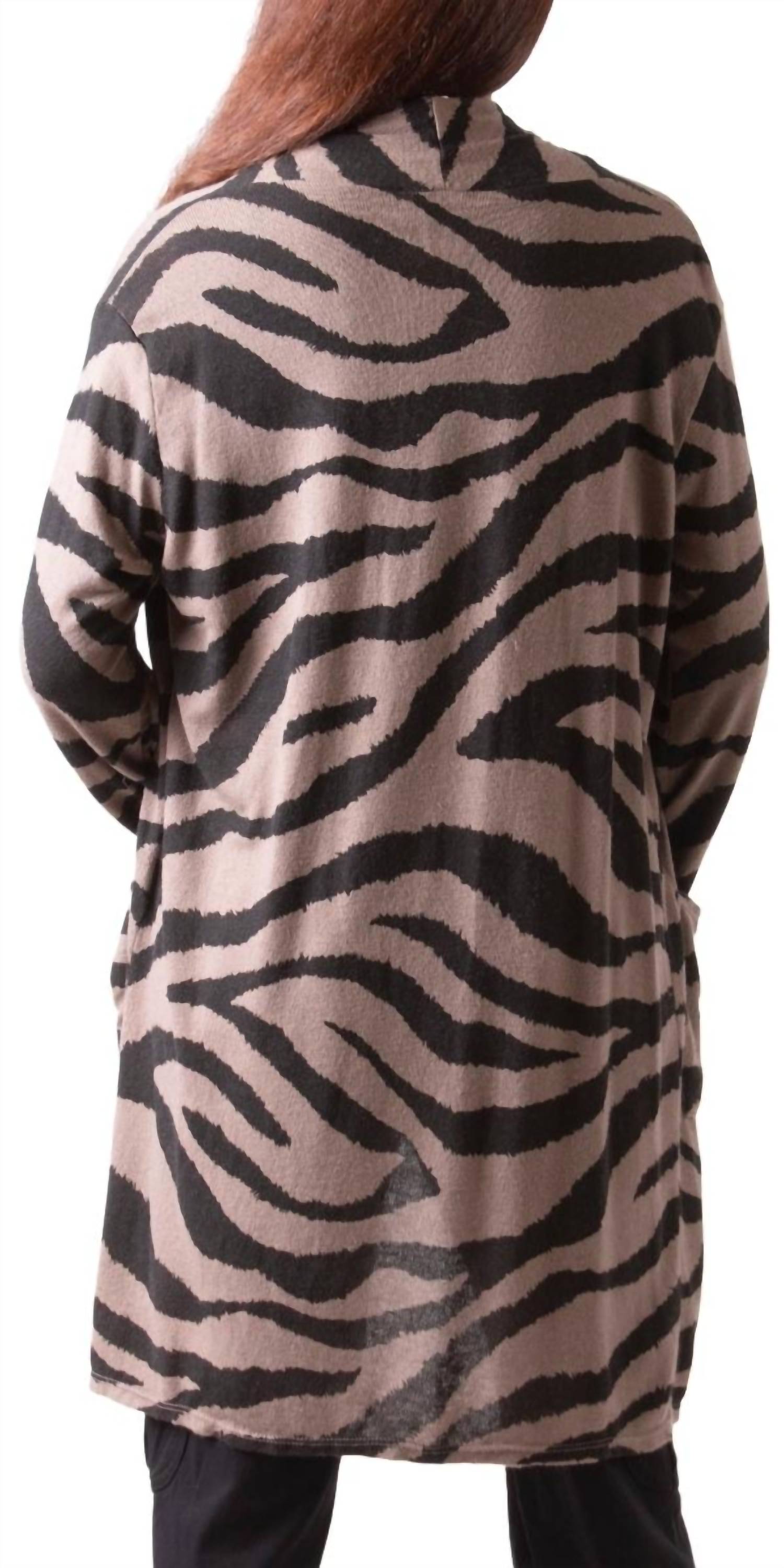 Gigi Moda - Zebra Knit One Size Cardigan