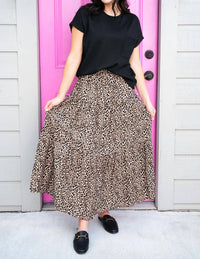 Les Amis - Three Layered Animal Printed Skirt
