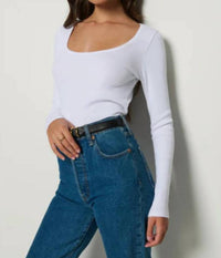 Nation LTD Elaine Top in white 1 - women's long sleeve top