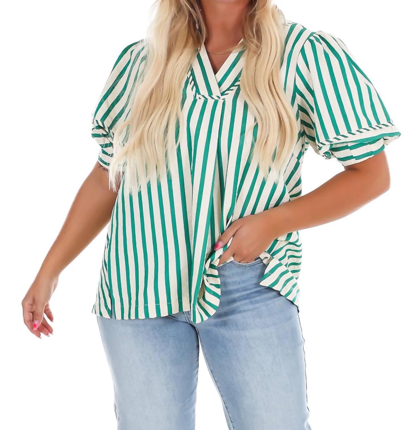 Umgee - Women's Easy Tide Stripe Top