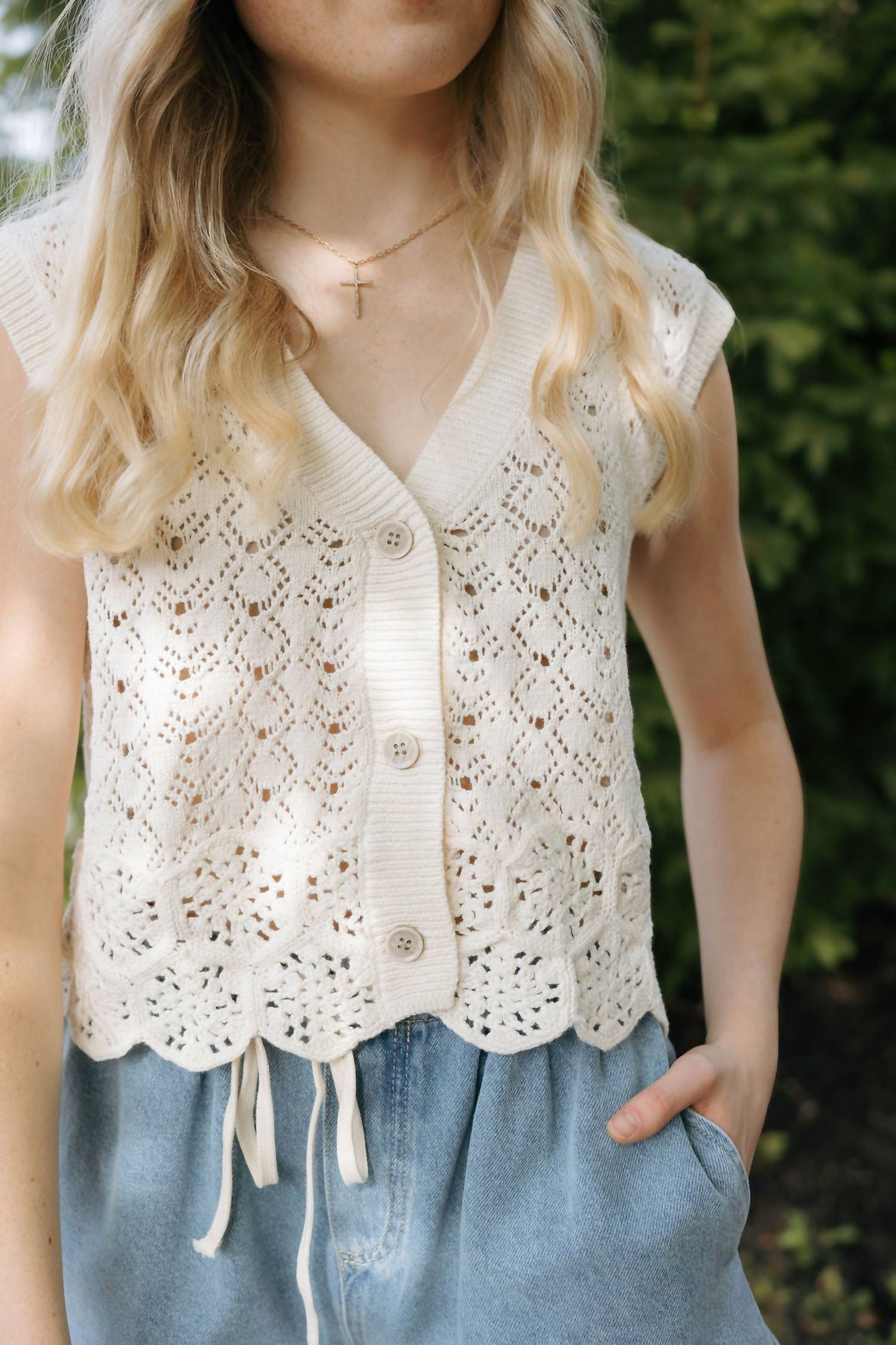 By Together - Ellery Crochet Vest Top