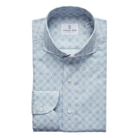 Emanuel Berg Harvard Mandala Print Shirt in light pastel blue - men's shirt - alternate view