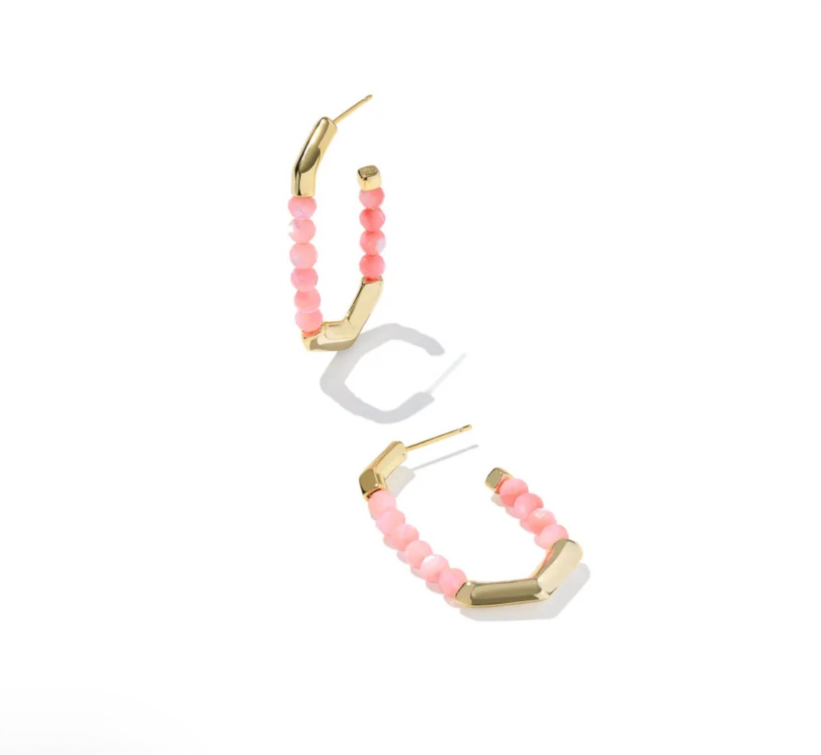 Kendra Scott Women's Sylvia Hoop Earrings in pink chalcedony - women's jewelry
