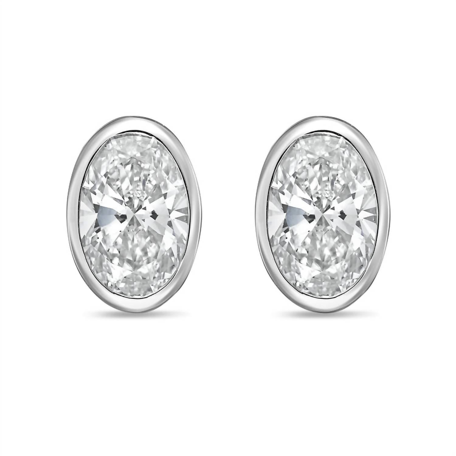 Diana M Jewels - Women's Oval Lab-grown Diamond Stud Earrings (10.00 Tcw) - Bold