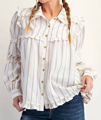 Easel - Textured Woven Button Down Shirt