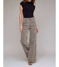Hidden - Cheetah High Rise Flare Jeans