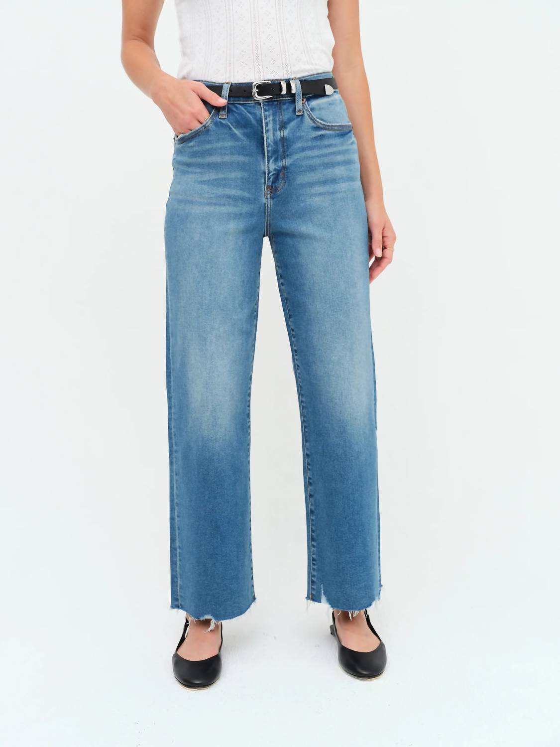 Daze - Pleaser High Rise Wide Ankle Jeans