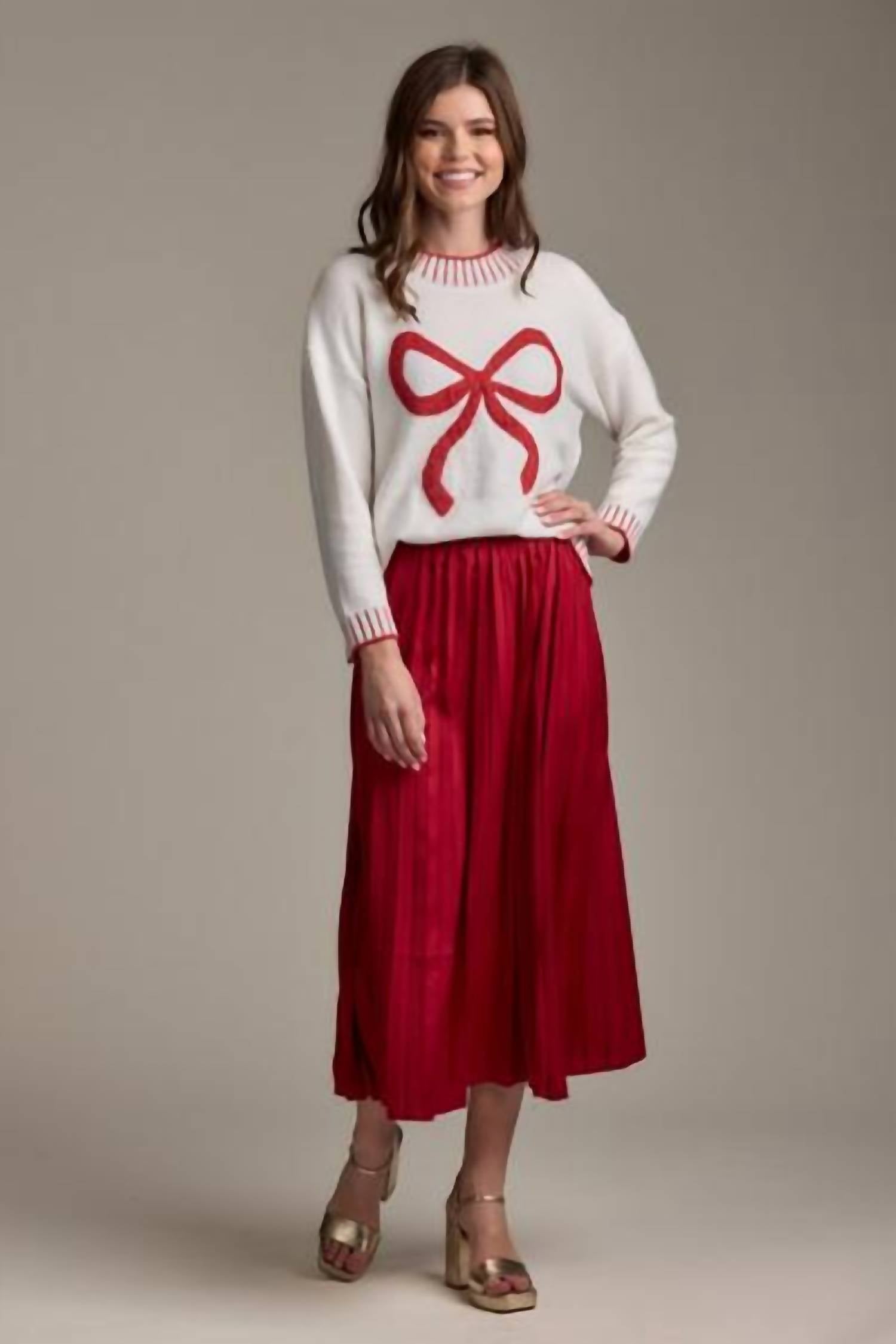 Mudpie - Townes Pleated Midi Skirt