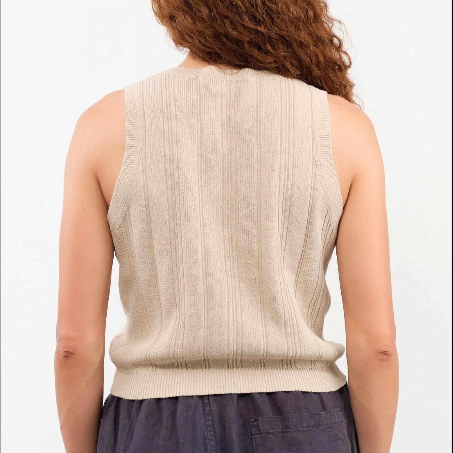 Demylee New York - Nyla Cotton Linen Ribbed Tank Vest
