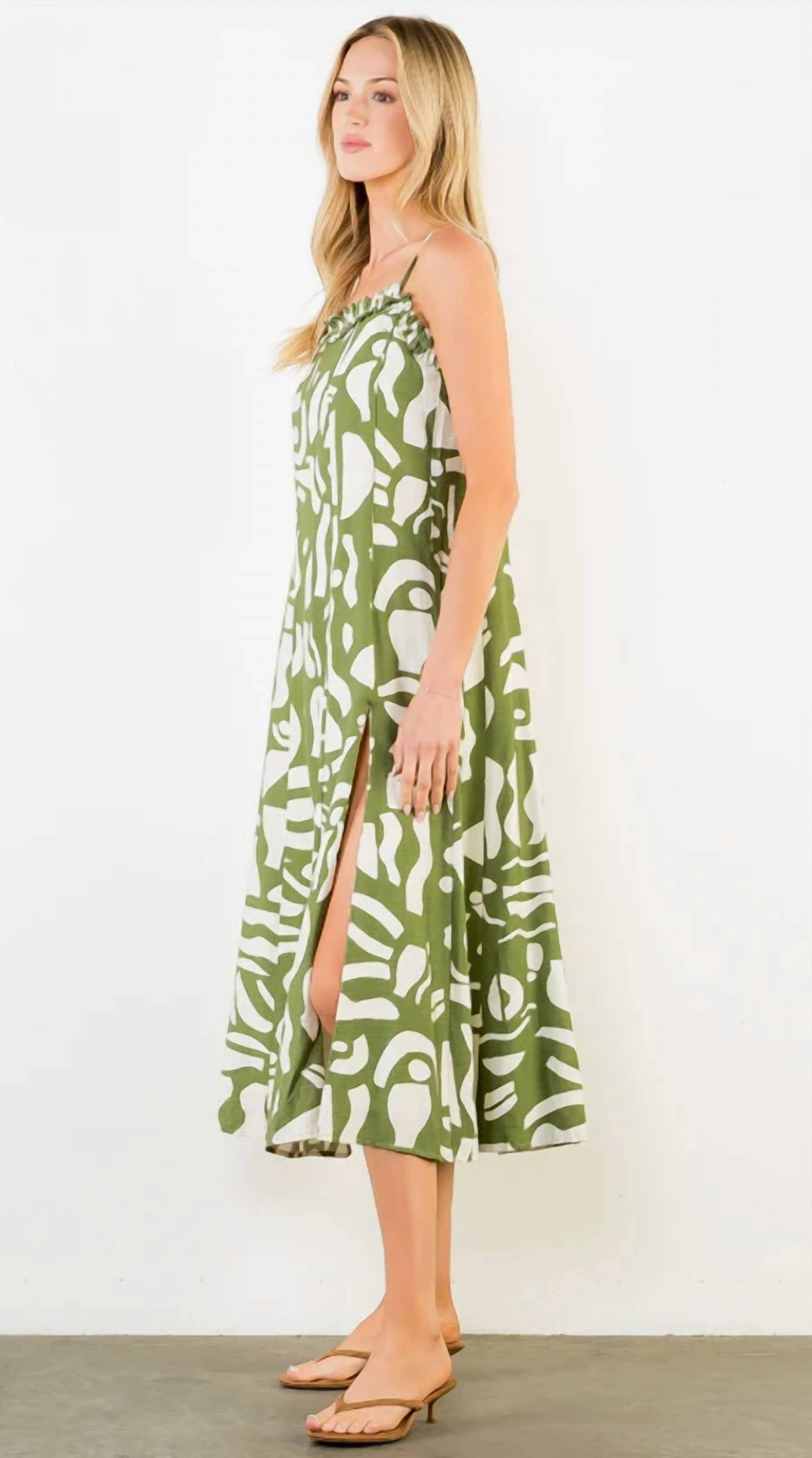 Thml - Ruffle Sweetheart Neckline Midi Dress