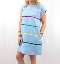 Entro - Multi-color Sequin Stripe Mini Dress