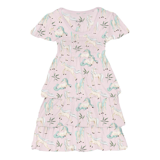 Kickee - Baby Girl's Short Sleeve Layered Ruffle Dress