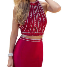 Blush Prom - Ruffled Mermaid Two Piece Gown