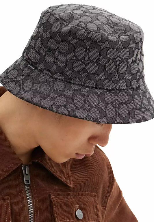 Coach - Unisex Signature Jacquard Cotton Blend Bucket Hat