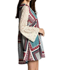 Kori - Hanky Border Print Lace Dress