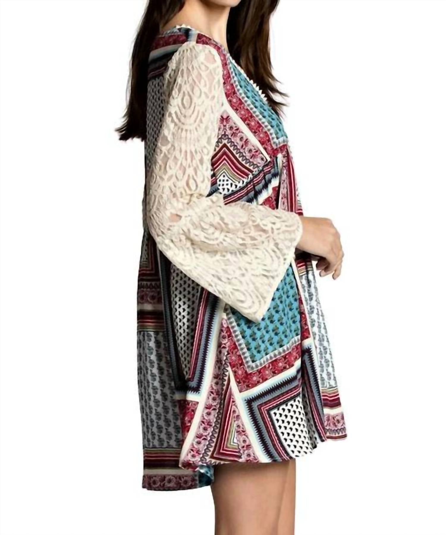 Kori - Hanky Border Print Lace Dress