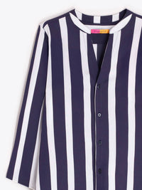 Vilagallo - Striped V Neck Shirt