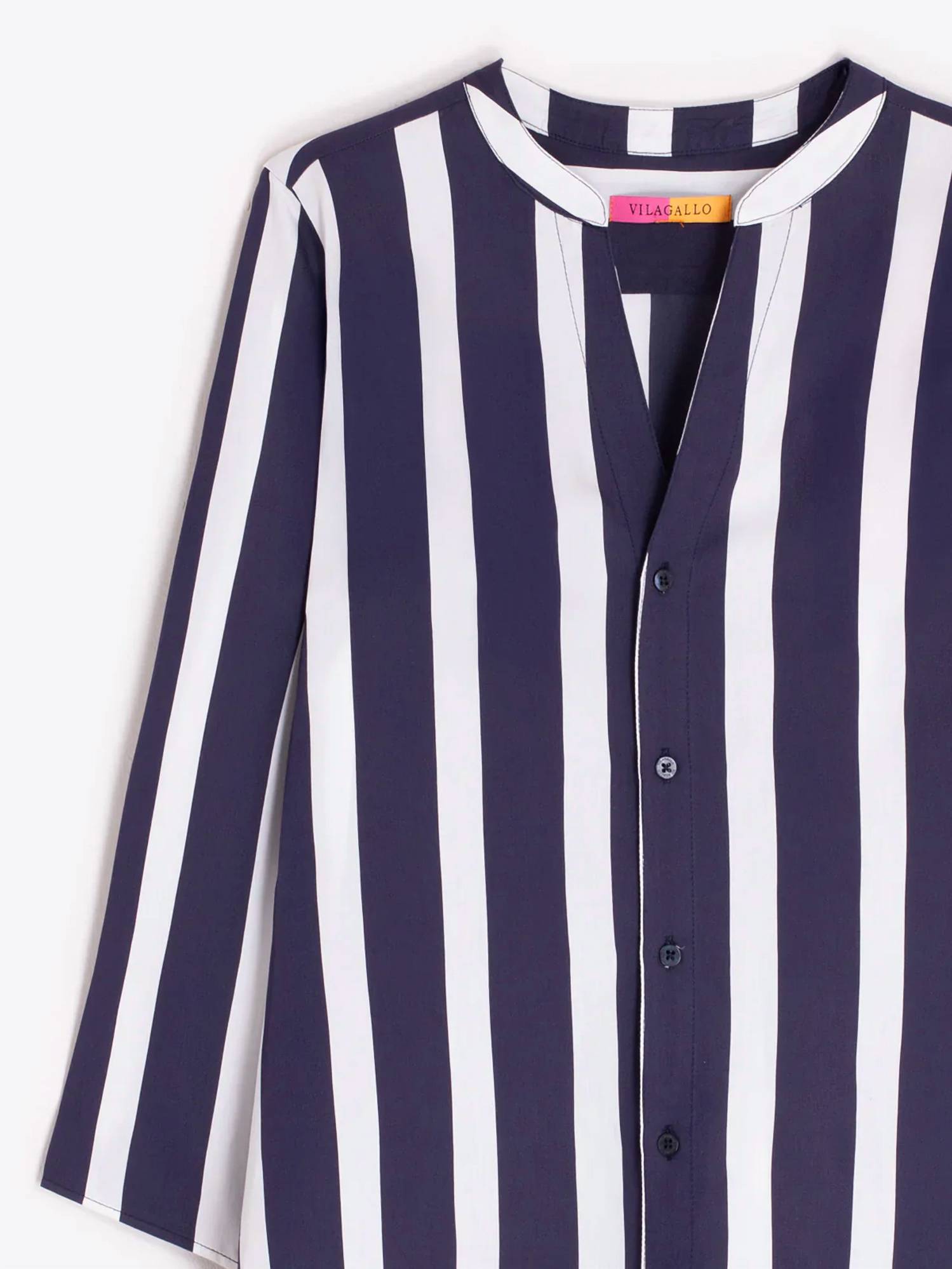 Vilagallo - Striped V Neck Shirt