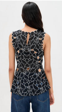 Ulla Johnson Ali Sleeveless Top in noir - women's tank top - detail view
